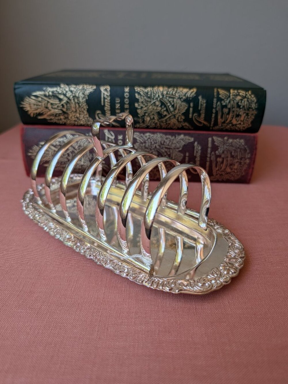Vintage Silverplate Toast Holder Caddy | 8.5" Shiny English Kitchen Decor - Picture 8 of 10